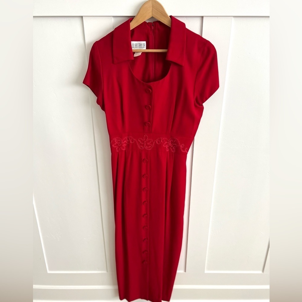 Vintage Julian Taylor Red Dress size 8
